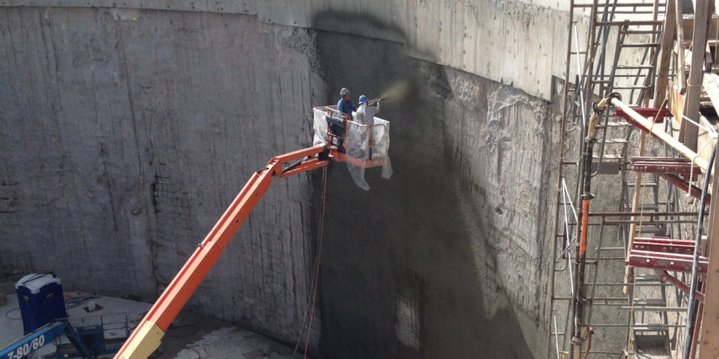 Нанесение торкрет бетона